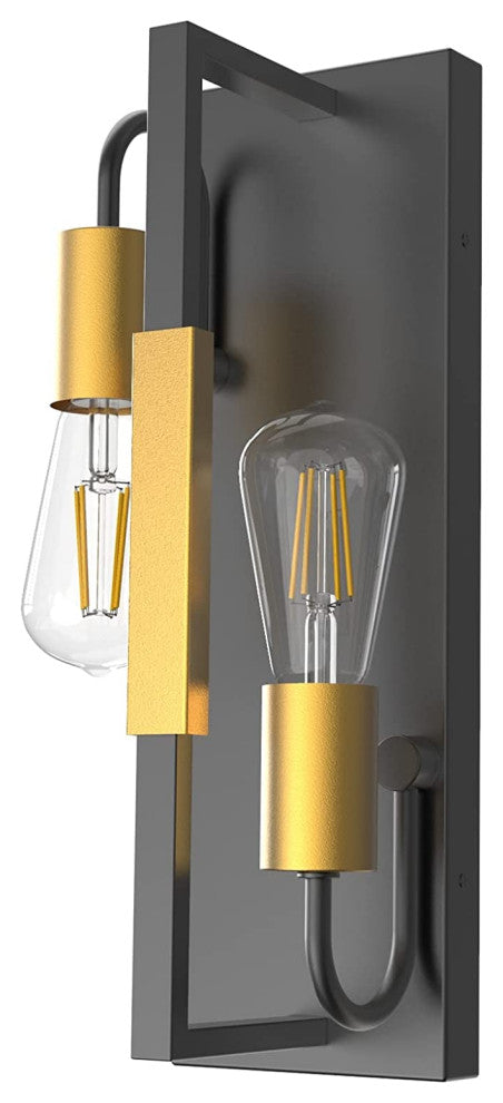 2-Light Black Wall Sconce Farmhouse Rustic Wall Light Fixture Lighting