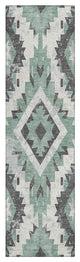 Machine Washable Indoor/Outdoor Chantille ACN1878 Teal 2'3" x 7'6" Runner Rug