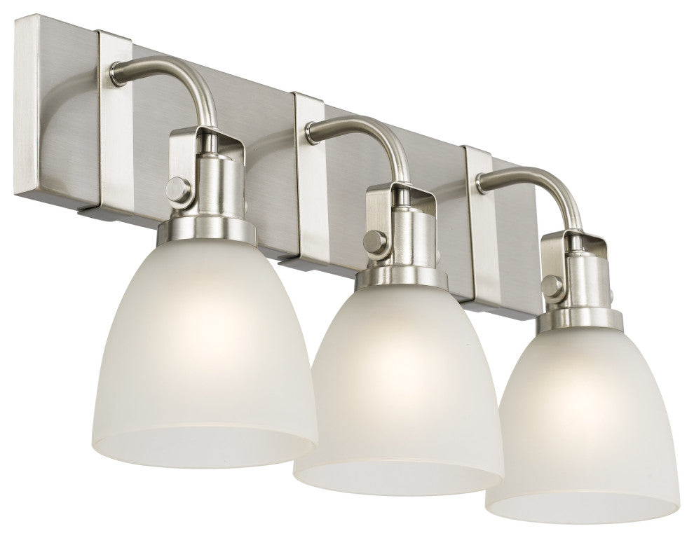 Edison 3-Light Brushed Nickel Finish Vanity Light 6.5"x20.5"x 10.5"