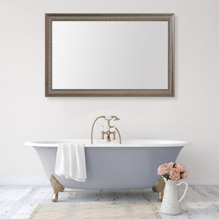 Imperial Nickel Framed Wall Mirror, 28"x60"