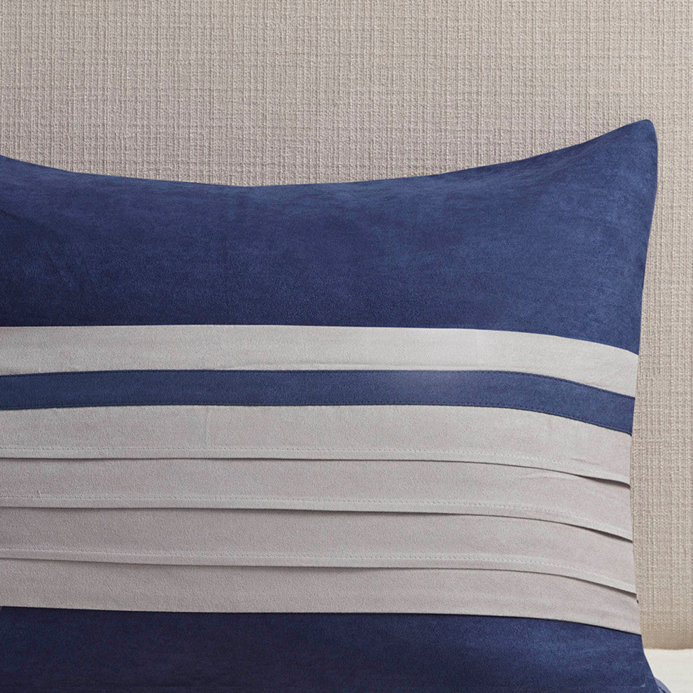 Madison Park Palmer Vera Microsuede 7-Piece Comforter Set, Blue