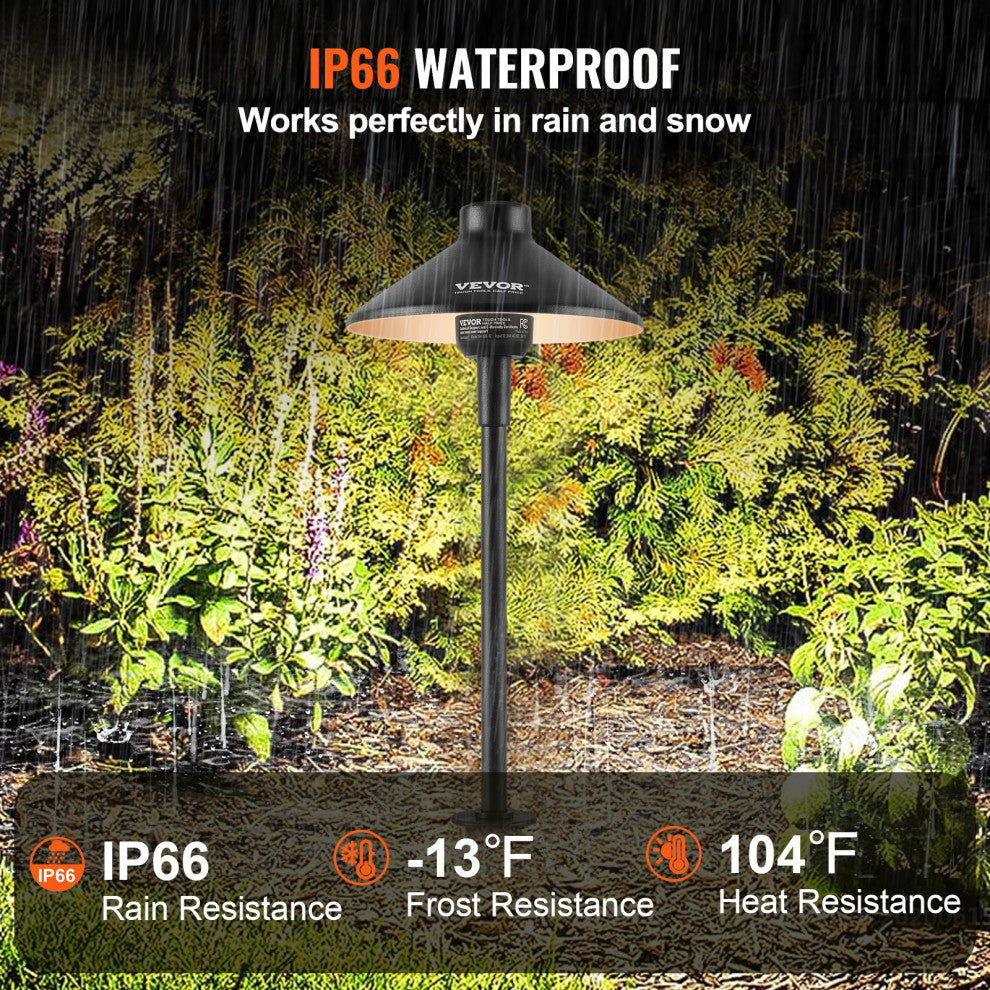 VEVOR 8 Pack Low Voltage Landscape Path Lights 12-24V Outdoor LED Pathway Lights
