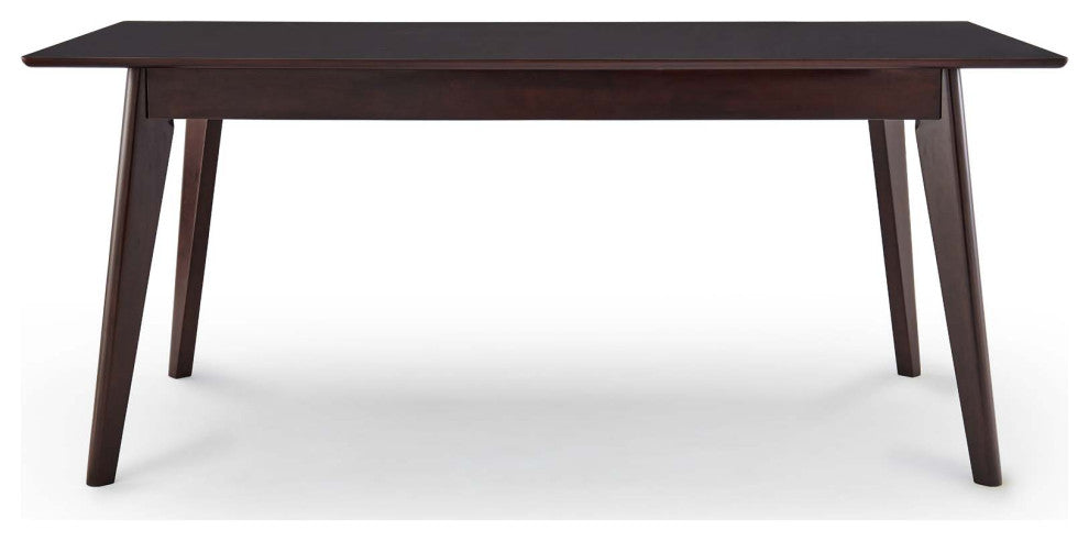 Dining Table, Rectangular, Wood, Drak Brown, Modern, Cafe Bistro Restaurant