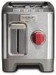 Wolf Gourmet Stainless Steel 2-Slice Toaster with Red Knobs