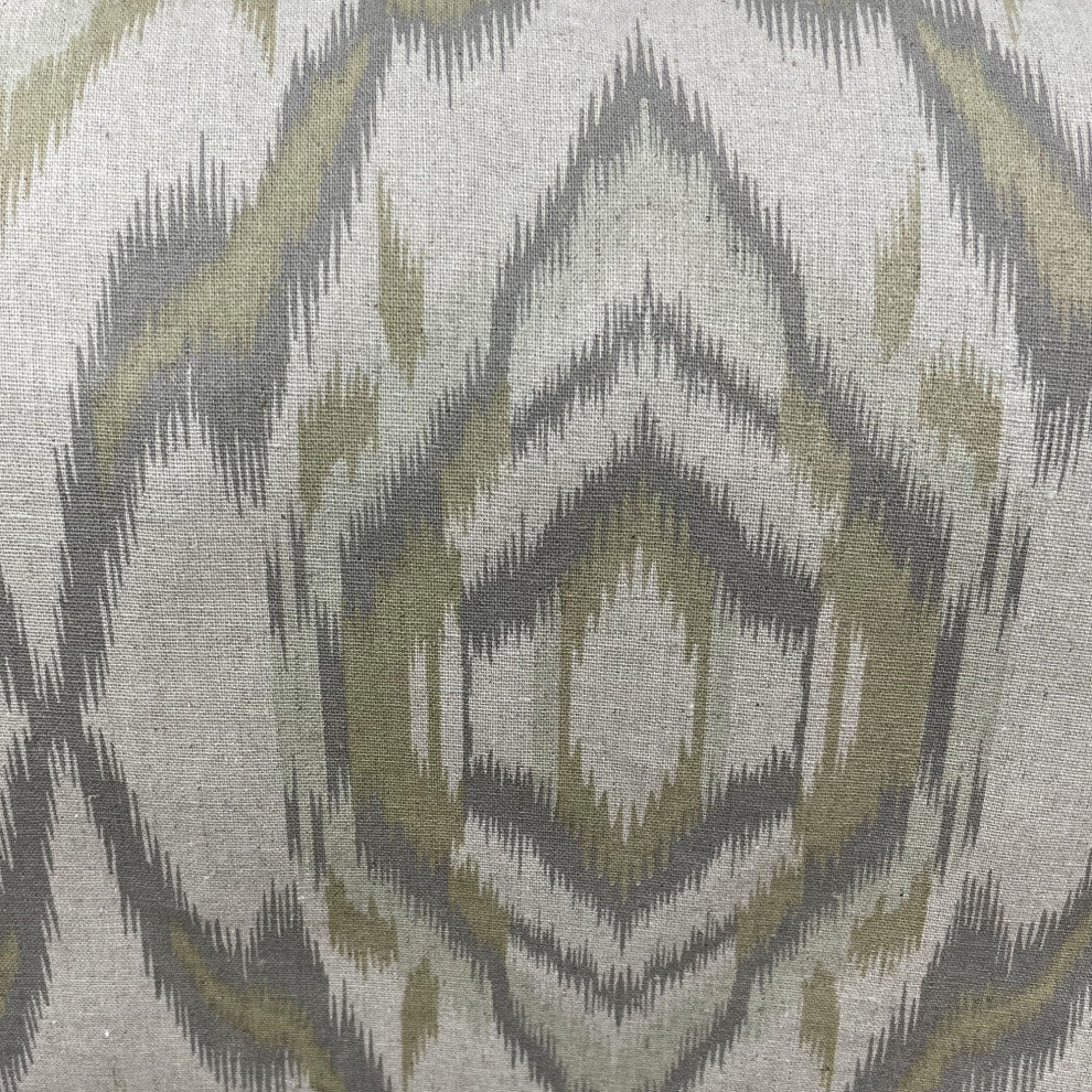 Plutus Ikat Dream Gray, Citrine Handmade Luxury Pillow, 24"x24"