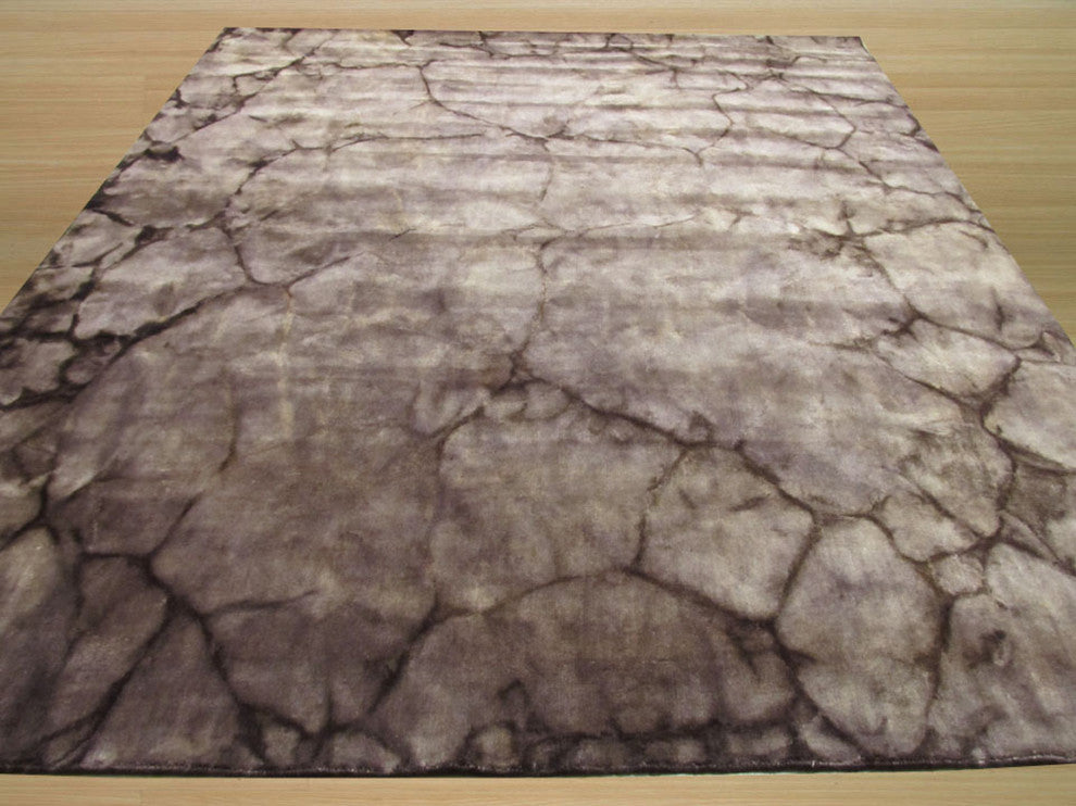 Handmade Wool Black Contemporary Abstract Dip Dyed Rug, 2'6x10'