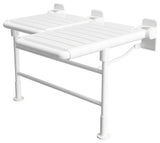 Fold Down ADA Shower Seat With Support Legs, Left Hand