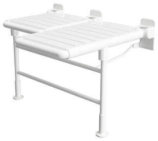 Fold Down ADA Shower Seat With Support Legs, Left Hand