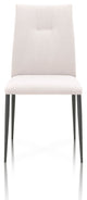 Fabric Upholstery Dining Chair With Tufting Detail, Clay and Dark Gray