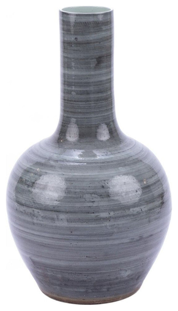 Iron Gray Globular Vase Large