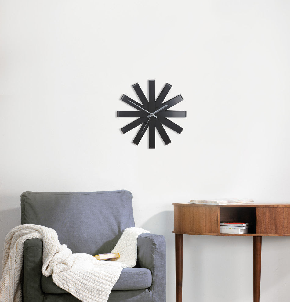 Ribbon Wall Clock, Black