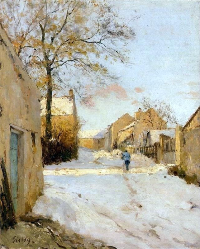 Alfred Sisley A Village Street in Winter, 20"x25" Wall Decal