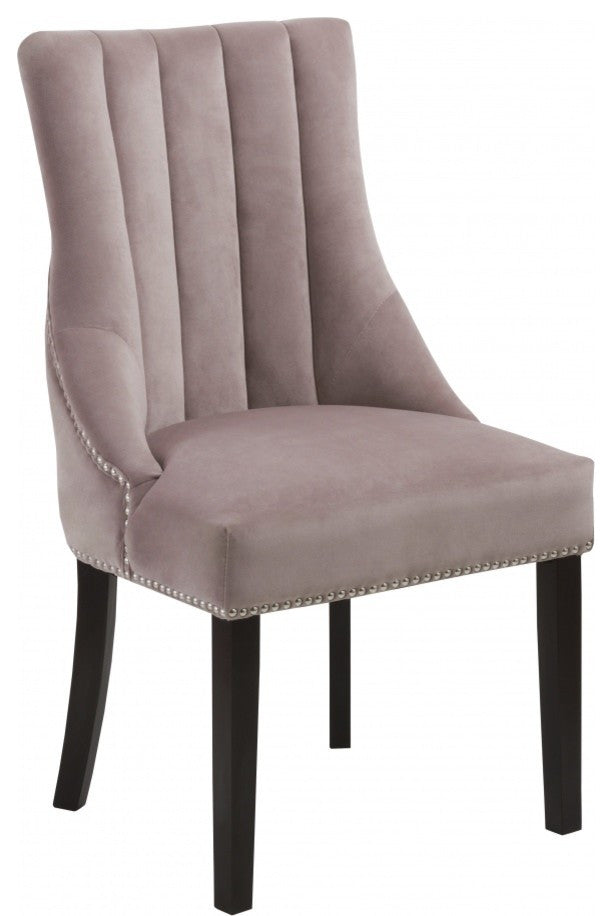 Oxford Velvet Upholstered Dining Chair (Set of 2), Pink