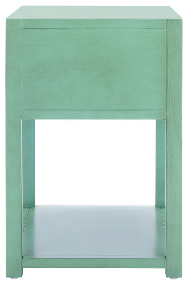 Safavieh Yudi 1 Drawer 1 Shelf Nightstand, Turquoise