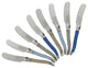 French Home Laguiole Spreaders, Set of 8, Blue and Cream