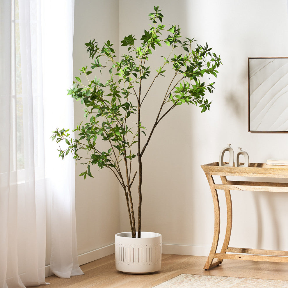 Purling Artificial Pieris Tree, Green, 39.4 Wx39.4 Dx82.7 H