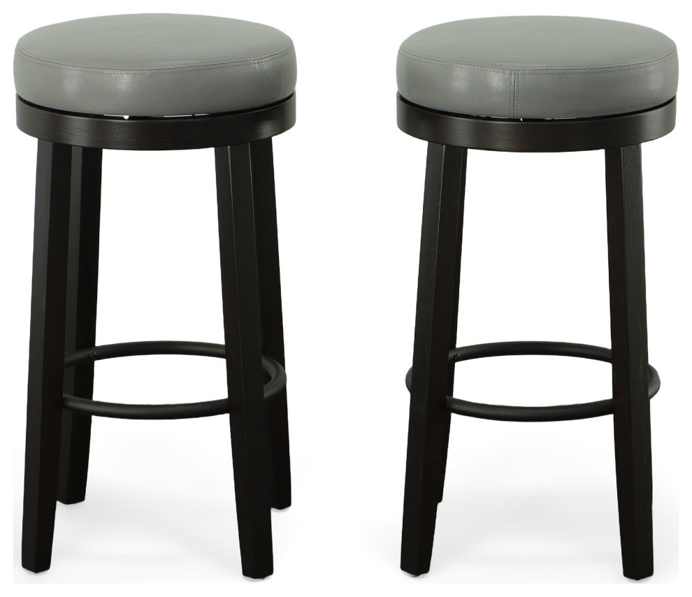 Era Swivel 30" Bar Stool, Gray and Espresso