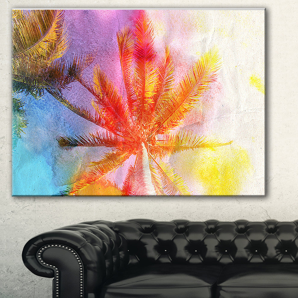 "Reflective Retro Palm Trees" Canvas Print