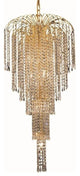 Elegant Falls Foyer Hall Light, Gold Finish With Royal Cut Crystal