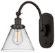 Cone Sconce, Oil Rubbed Bronze, Clear, Clear