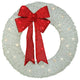 36" Pre-Lit White and Red Outdoor Christmas Wreath, Warm White LED Lights