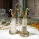 Golden Swan Pewter and Glass Salt and Pepper Shakers Set