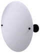 Frameless Round Beveled Edge Tilt Mirror, Matte Black