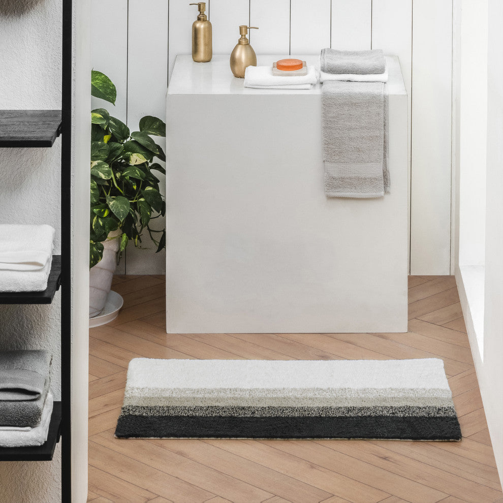 Avebury Cotton Bath Mat, Gray, 21x34