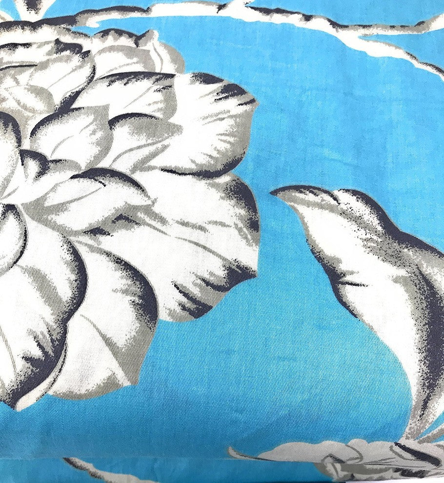 Pattern Flat Sheets, Aqua Floral Butterfly, Twin