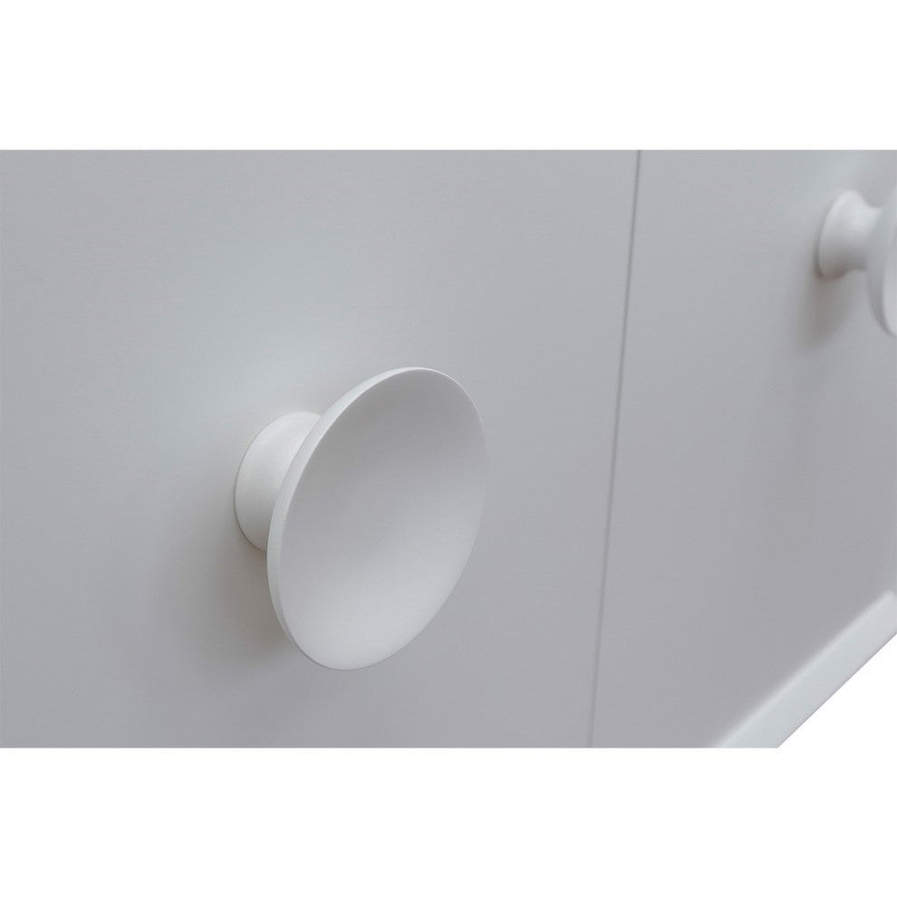 31" Single Wall Mount Vanity, White Finish With Gray Granite Top