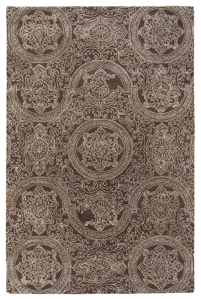 5" X8" X 0.5" Gray Wool Area Rug