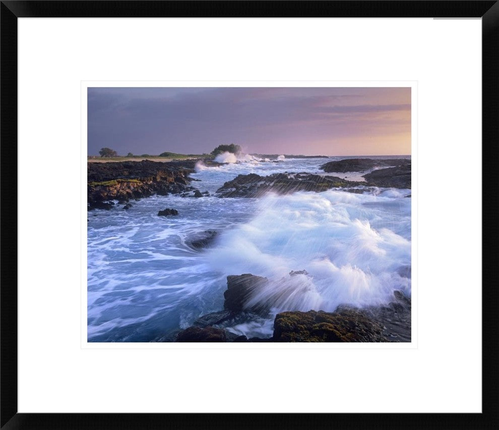 Waves Crashing On Rocky Shore, Wawaloli Beach, Big Island, Hawaii, 20"x17"