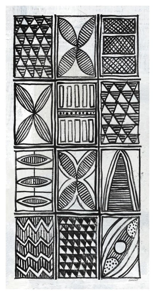 "Patterns of the Amazon V BW" Digital Paper Print by Kathrine Lovell, 14"x26"