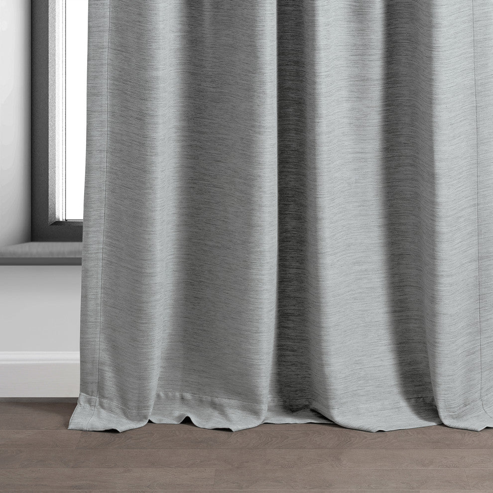Bellino Blackout Room Darkening Curtain Single Panel, Vista Gray, 50"x96"