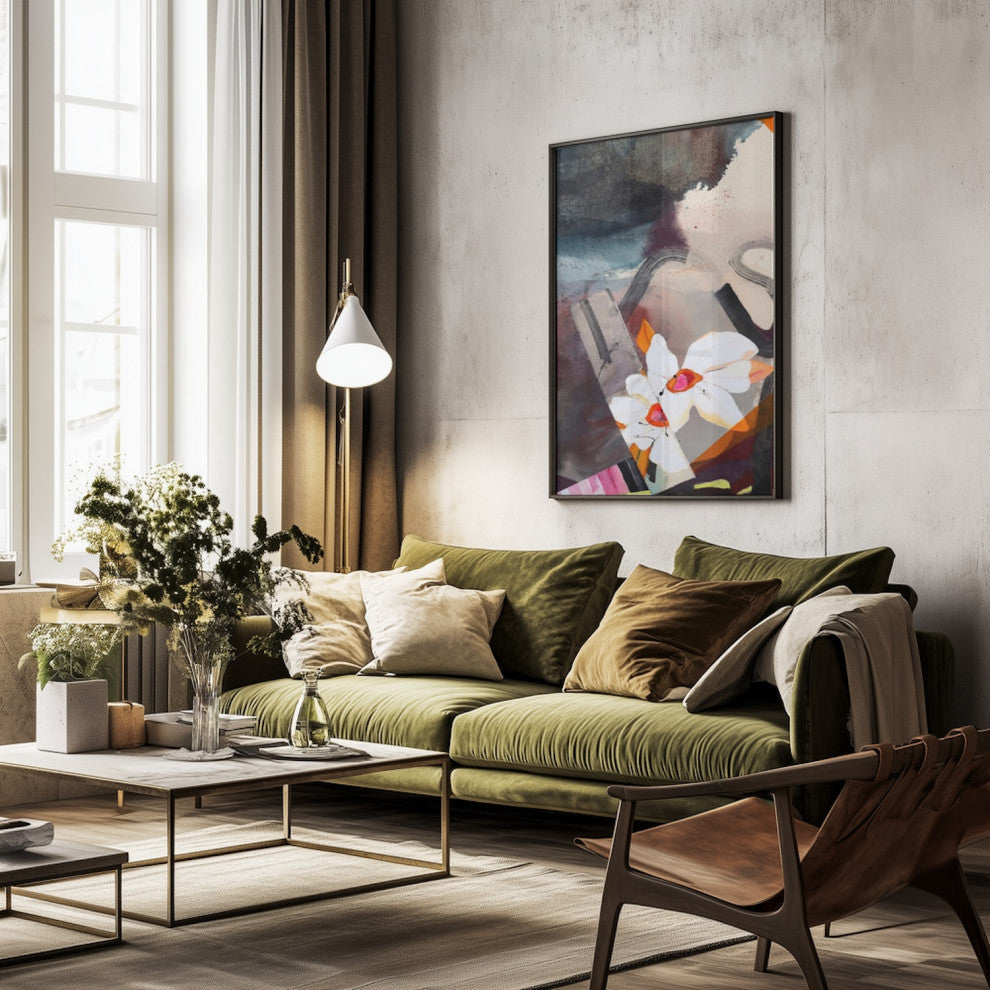 Flower painting, Abstract impressionst artwork on canvas