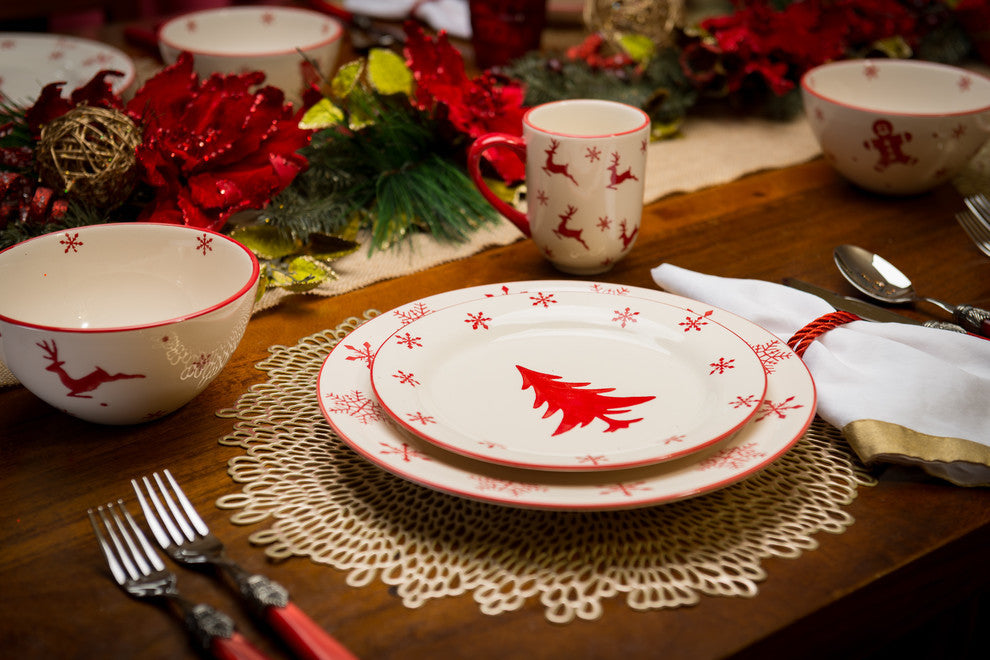 Euro Ceramica Winterfest 16 Piece Dinnerware Set