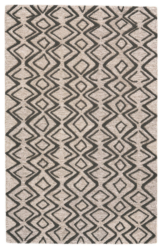 Weave & Wander Fadden Rug, Charcoal/Taupe, 3'6"x5'6"