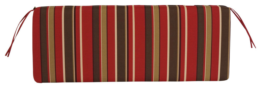 54"X19" Patterned Outdoor Spun Polyester Bench Cushion, Montserrat Sangria