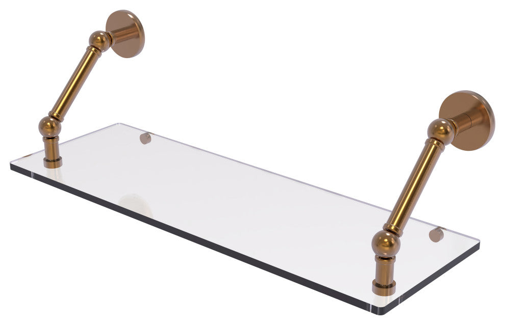Prestige Skyline 24" Floating Glass Shelf, Brushed Bronze