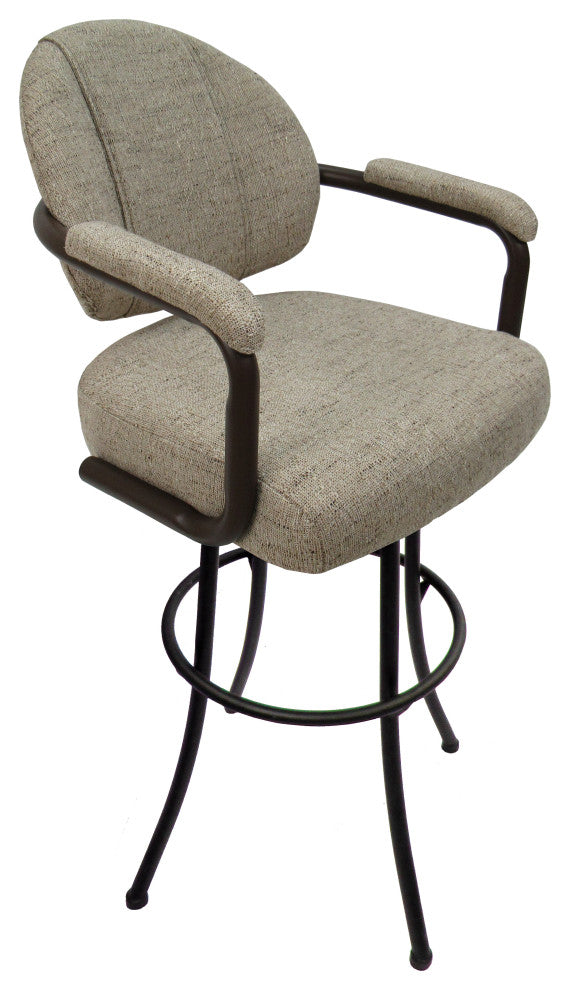 Swivel Counter 26", 30" or Extra Tall 34" Metal Bar Stool M-70, Hemsath Driftwood - Brown, 34"