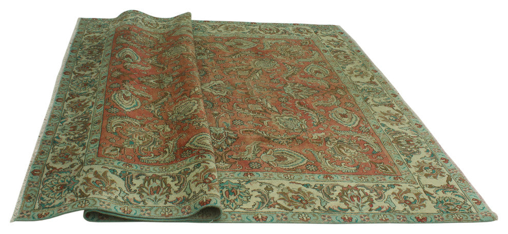 Fine Vintage Distressed Ihsan Rust Rug