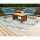 Carmel Fronds Indoor/Outdoor Rug, Aqua, 7'10" Square