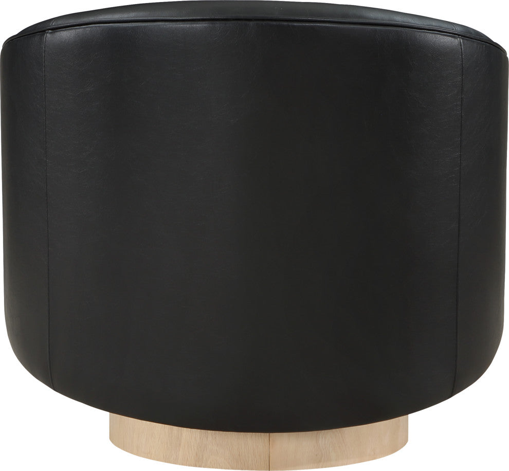 Gibson Vegan Leather Swivel Accent Chair, Black