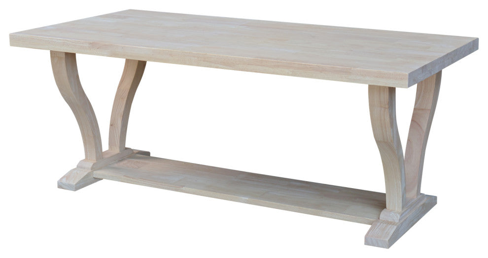 LaCasa Solid Wood Coffee Table, Unfinished