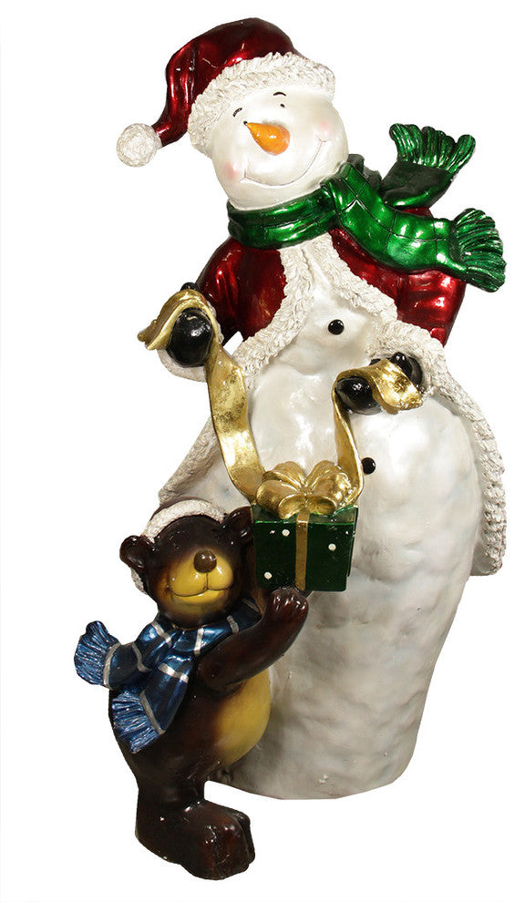 48" Commercial Size Snowman With Bear Christmas Display Decoration