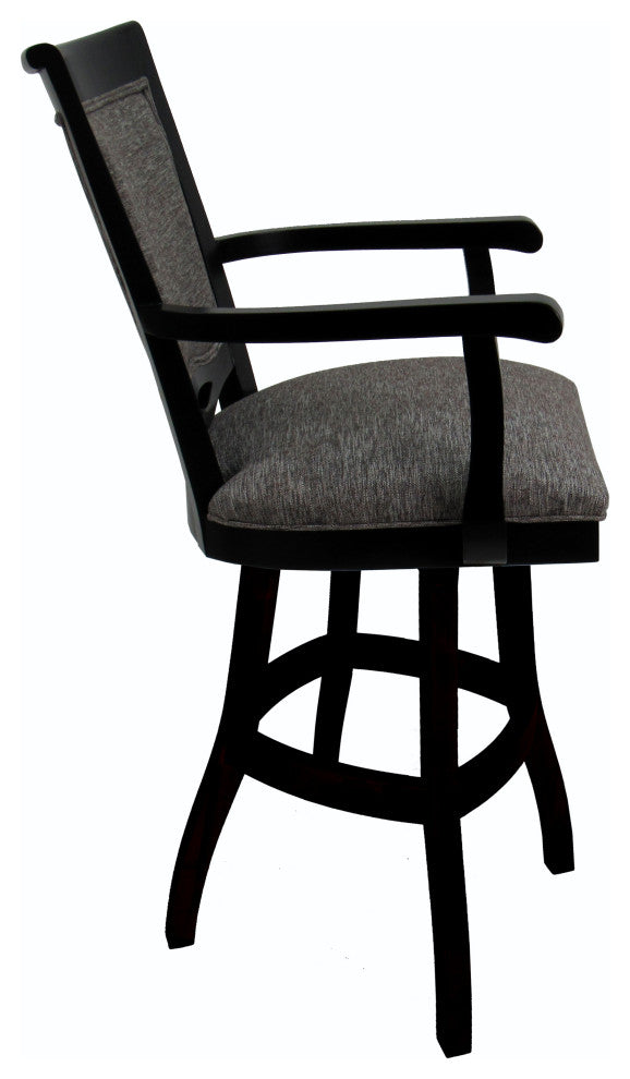 Swivel Wood Counter 26" 30" Extra Tall 34" Bar Stool 400, Mojave Gray and Black, 30"