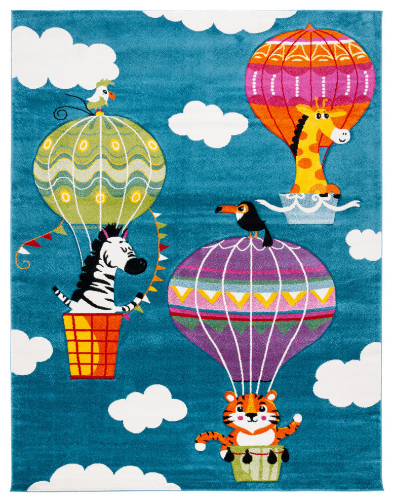 Safavieh Carousel Kids Collection CRK118M Rug, Blue/Green, 9' X 12'