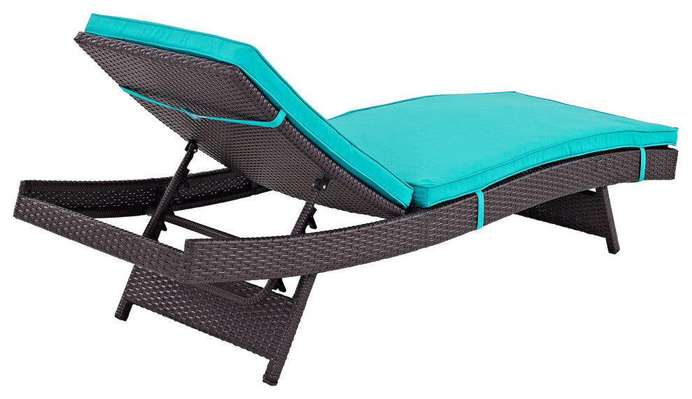 Espresso Turquoise Convene Chaise Outdoor Patio Set of 4