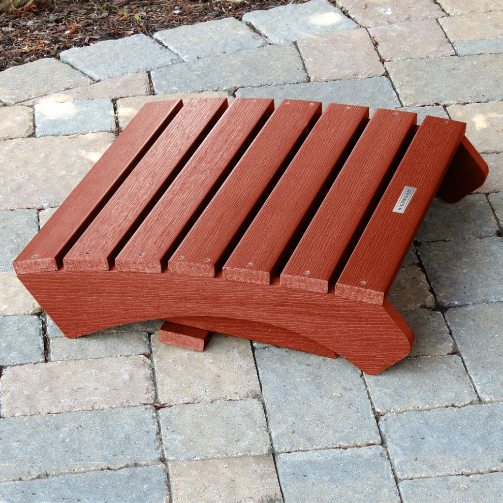 Manhattan 3-Piece Beach Adirondack Set, Rustic Red