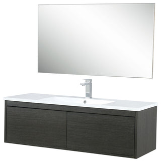 Sant 48 Iron Vanity, Acrylic Top With Sink, Gun Metal Faucet Set, 43 Mirror